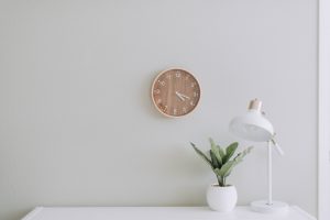 clock on wall for time management blog post